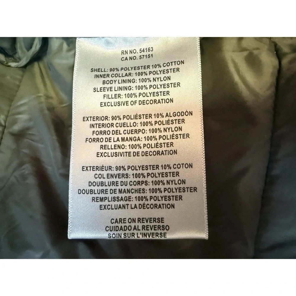 LEVI'S Arctic Cloth - Men's Green Black Puffer‎ Jacket - Size Large